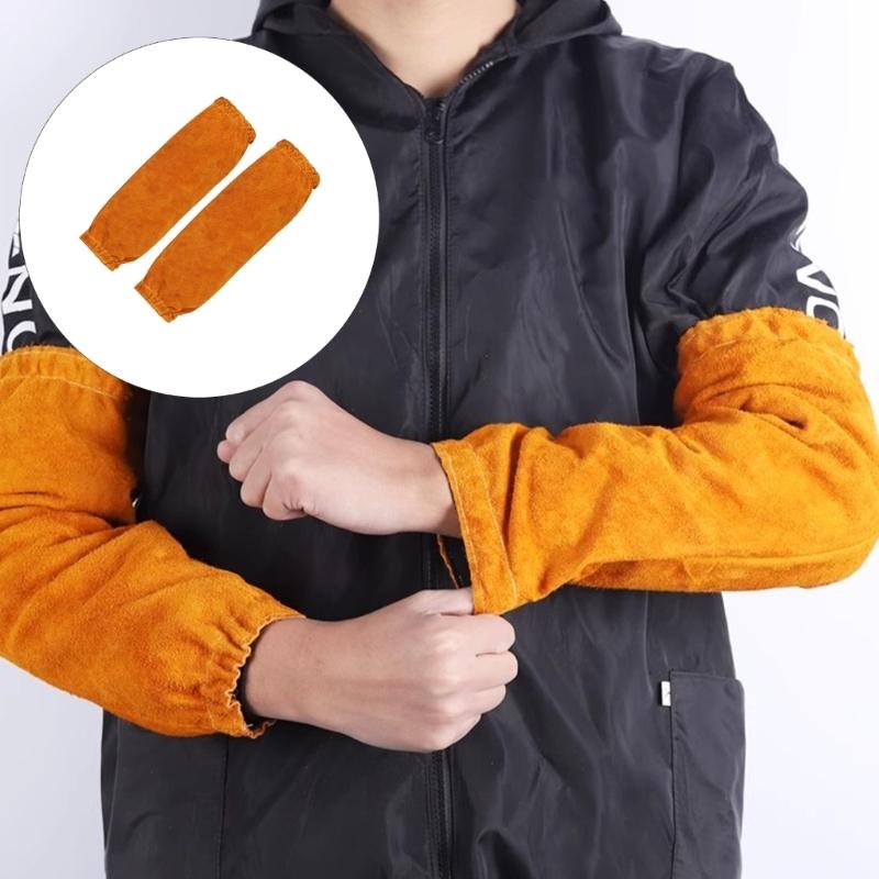Extended Wear Leather Welding Arm Sleeves With Superior Heat Resistance For Professional Welders Industrial Work
