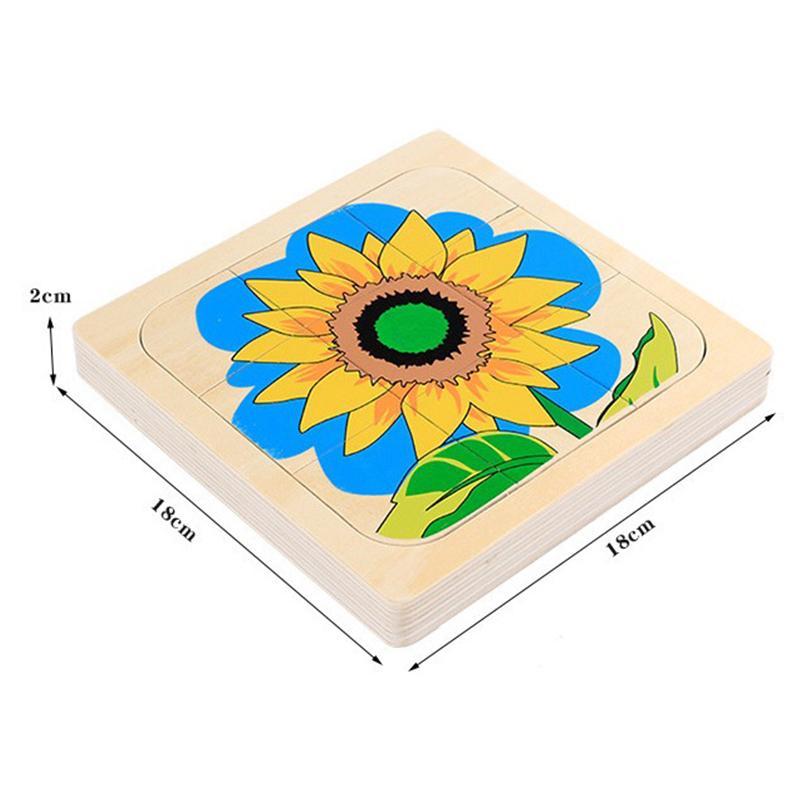 Wooden Kids Animal/ Plant Life Cycle 3D Puzzle Toy Montessori Teaching Aids Multi-Layer Jigsaw Early Learning Toys For Preschool