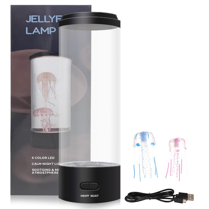 D2 LED Fantasy Jellyfish Lava Lamp USB Battery Powered Color Changing Jellyfish Tank Aquarium Lamp Relaxing Mood Table Light