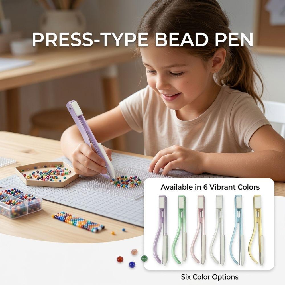 Efficient Storable Bead Pen Handheld Automatic Bead Dispenser Collage Bead Tool Beading Project