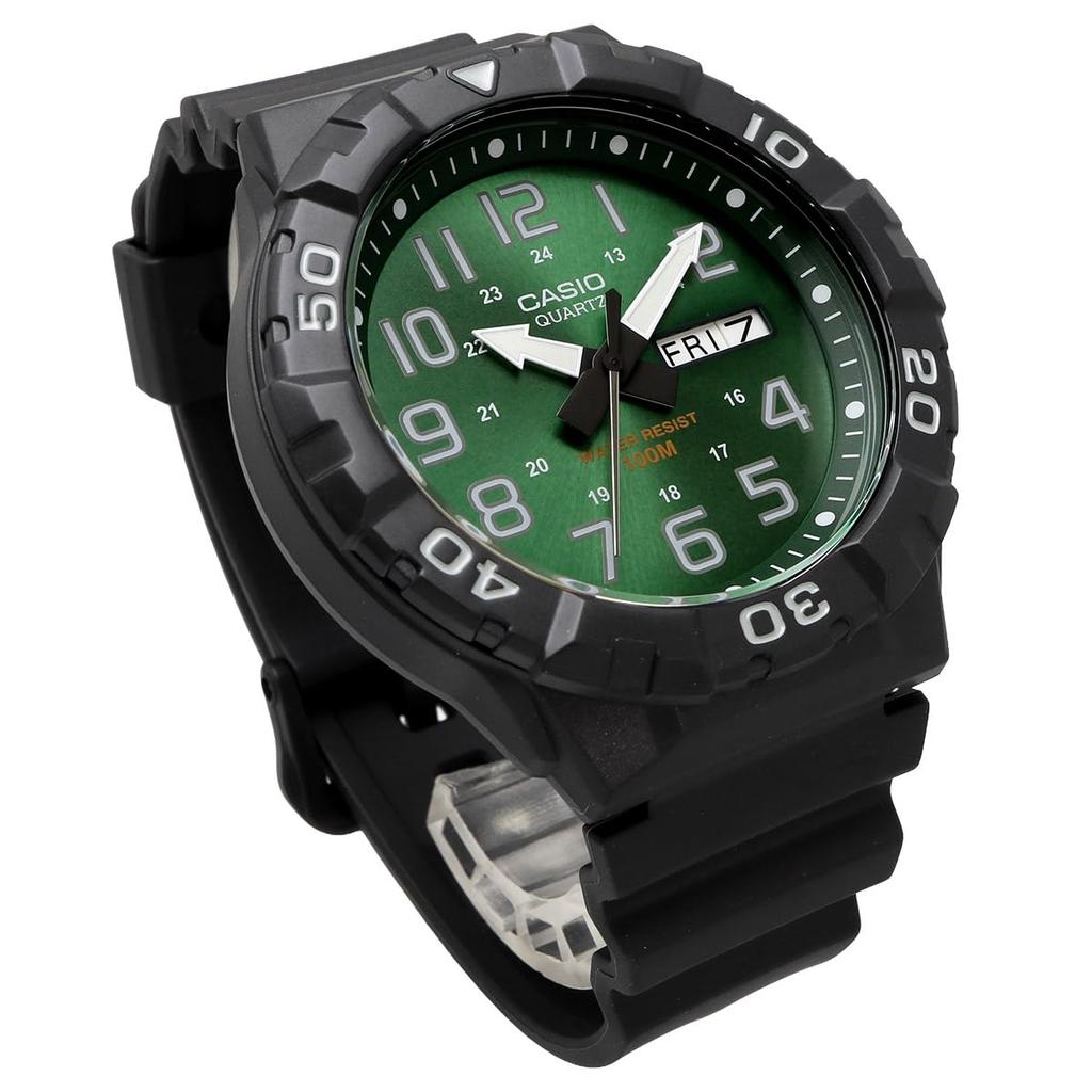 Standard Big Face Quartz Watch Green Sunburst Dial Overseas Model [CASIO] MRW-210H-3BV Men's