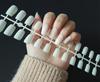 24 pezzi / set fai da te unghie rapide testa piatta lunga satinata opaca unghie finte strisce multicolori manicure con usura finita