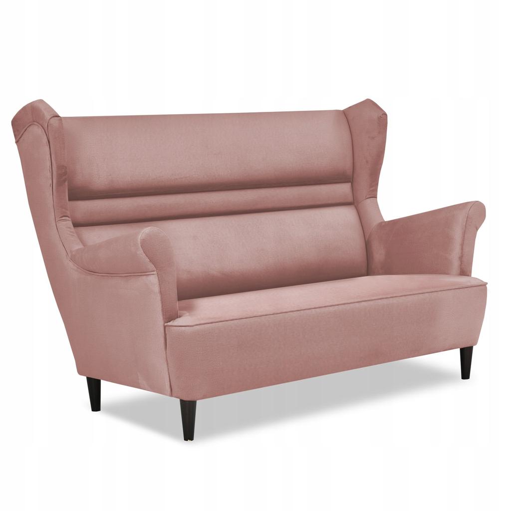 Zestaw wypoczynkowy mebli uszak Zoja sofa fotele pufy Family Meble komplet nowy