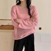Autumn and winter new mohair thin gentle soft waxy knitted sweater top loose sweater pullover woman