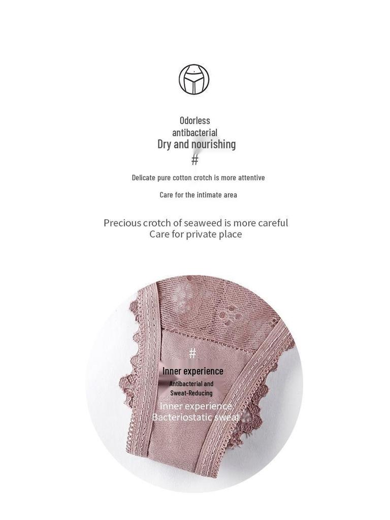 European & American Plus Size Seamless Lace Thongs - Sexy, Transparent, Hollow Design for Women