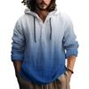 Camicia da Uomo Stampata in Cotone e Lino con Cappuccio a Maniche Lunghe con Cappuccio Primavera ed Estate Casual da Indossare Tutti i Giorni