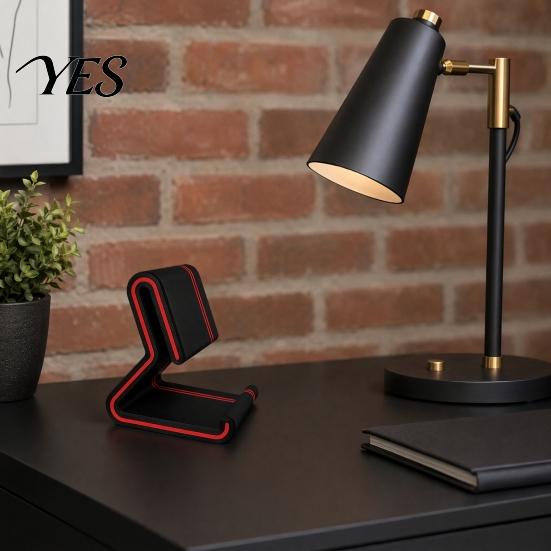 Mobile Phone Holder 3D Printed Stand, Colorful Line with Anti-Slip Base, Vertical Horizontal Multi-Angle Adjustable, Use, Lightweight Desktop