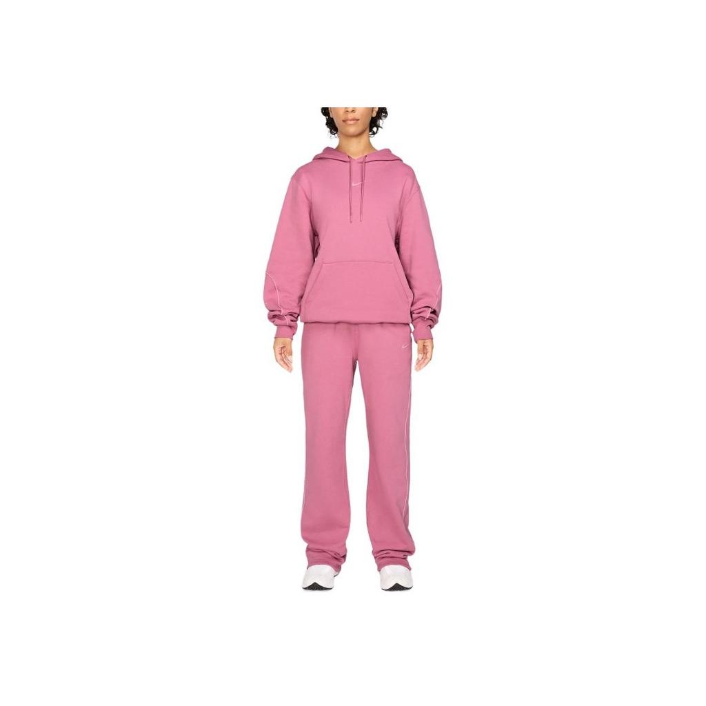 Nike Solid Color Hooded Pullover Loose Long Sleeve Sweatshirt Unisex Sweatshirt Pink FN7659-667