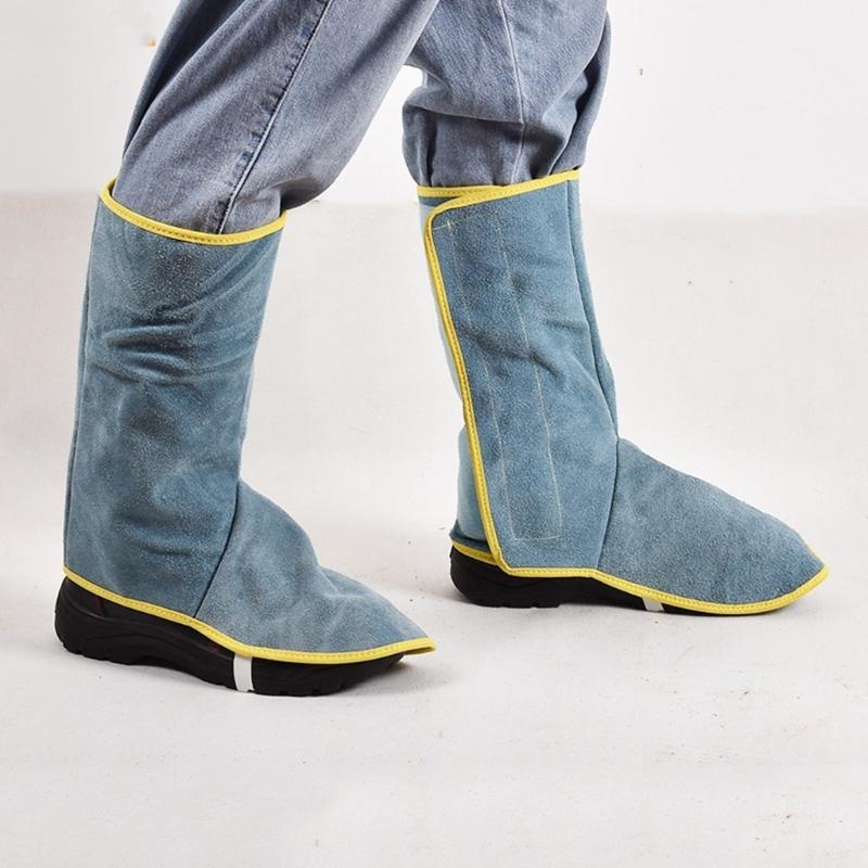 Professionelle Leder Schweißschuh-Schutzhüllen Hitzebeständig Abriebfest Schweißspritzer Schweißer Arbeits-Schuhüberzüge