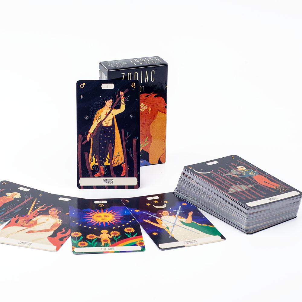 Zodiac Tarot 78-Card Deck Divinatory Path Under the Stars Engaging Board Playing Game for Family Gathering