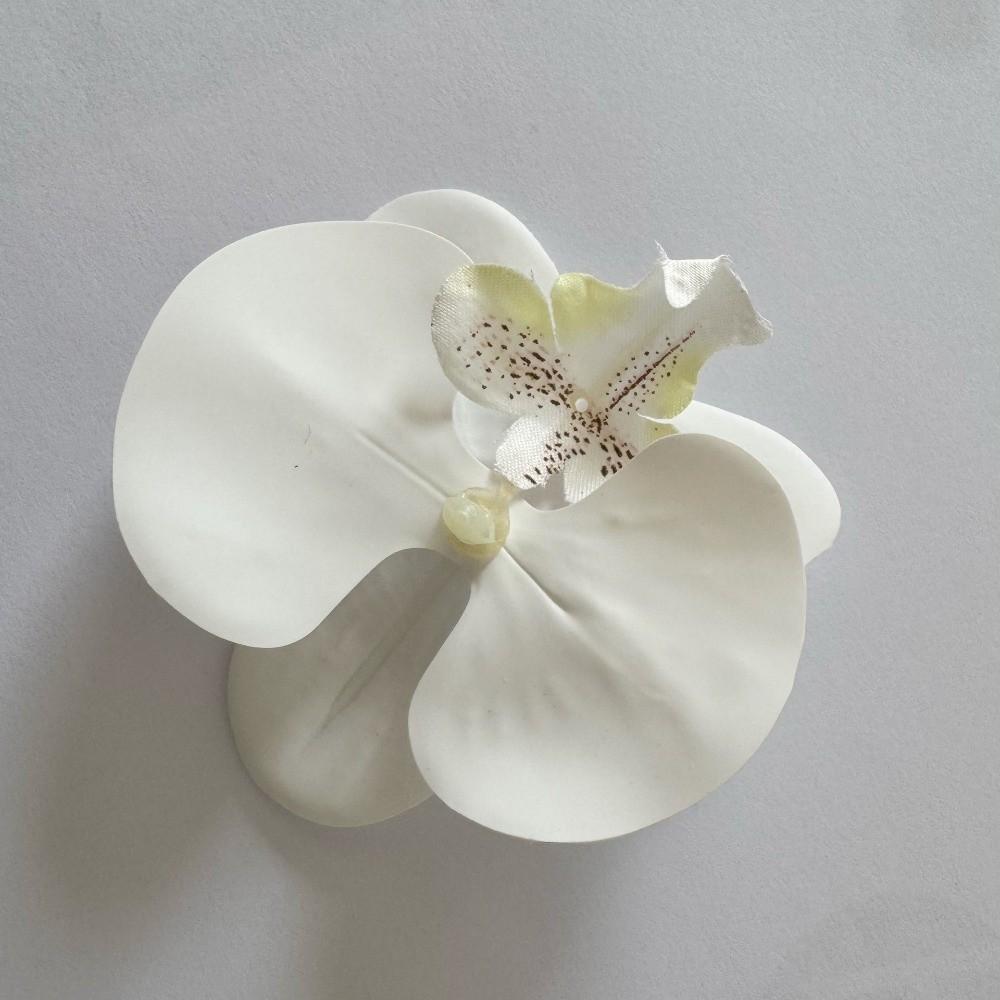 

10pcs Realistic 9cm Simulation Butterfly Orchid DIY Crafts Silk Butterfly Orchid Flower Head Fake Flower Head Wedding Ornamental білий