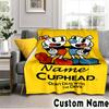 Custom NameCartoon Cup Blanket Flannel Throw for Sofa, Indoor, Camping, Living Room, Office, Chair, And Bed Soft Birthday Christmas Gift