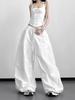 Women's High-Waisted Wide-Leg Korean Style Spring Pants - White, Slimming, Casual Student Outfit (2026)