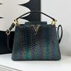 New high-end Capu snake pattern V lady bag portable shoulder women's bag
