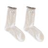 Women's Japanese-Style Frilly Edge Mid-Calf & Knee-High Slouch Socks - Autumn/Winter Versatile Fabric.
