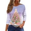 Жіночий різдвяний топ з круглим вирізом і рукавом 3/4