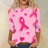 Women's Fashion Casual Seven Split Sleeve Printed Loose Round Neck Top