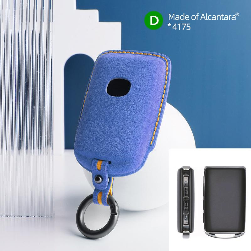 Car Key Case for Mazda 3 6 CX30 CX50 CX60 CX5 CX8 CX9 MX30 Cover Shell Suede Alcantara Keychain 4 Buttons Protector Accessories