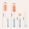 Baby Silicone Bottle Brush Long Handle Cleaning Brush Drying Rack Combination 360-degree Rotating Cleaning Bottle Brush Set