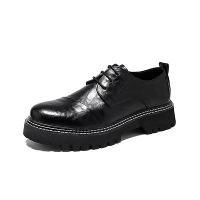 Fashion Increase Leather Derby Shoes for Men Fashion Casual Designer Platform Shoes Male English Black Autumn Winter Men's Dress Shoes