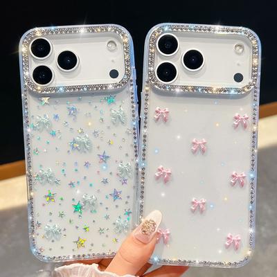 New Sparkling Diamond for Apple 17 Phone Case Sparkling Powder for IPhone 16 Promax Luxury Aurora Bow