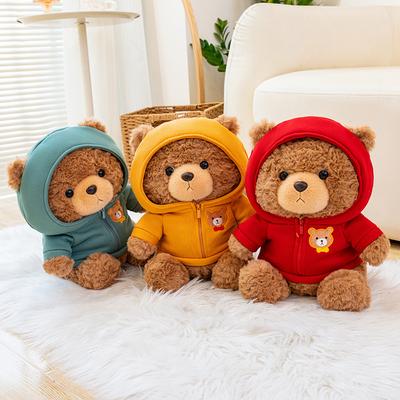 Jumper Teddy Bear With Hoodie Plush Toy Bear Cuddle Cloth Stuffed Doll Home Decor Birthday Children's Day Valentine's Day Gift
