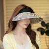 Wide Brim Stripe Empty Top Hat UV Protection Women's Sun Visor Hats  Outdoor Activities