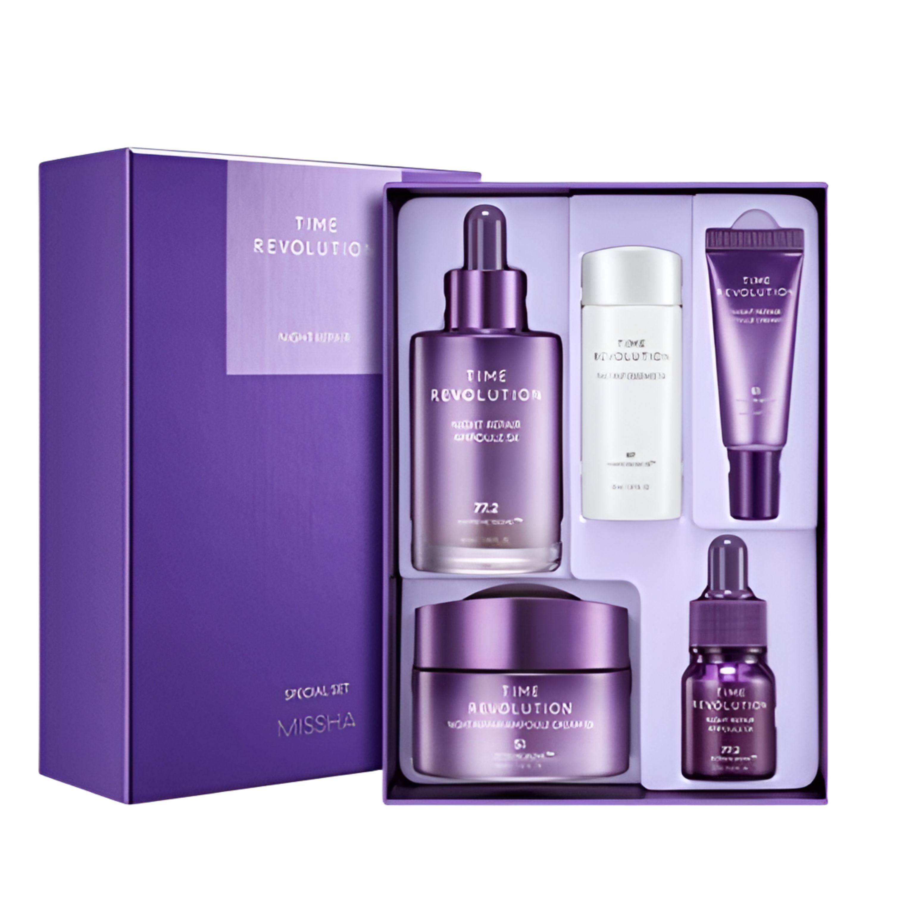 MISSHA Time Revolution Night Repair 2-Piece Special Set 5X – Ampoule & Ampoule Cream Set