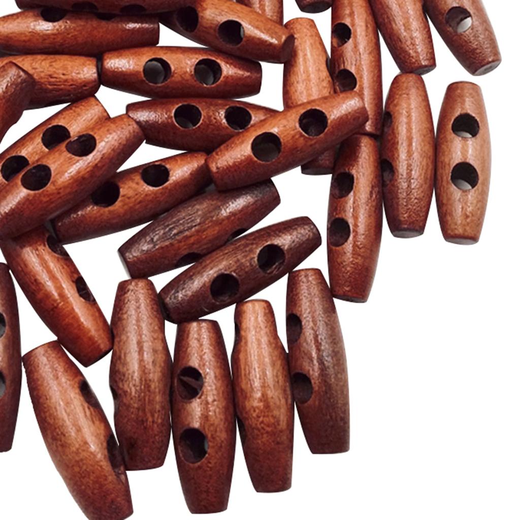 Wooden Sewing Button 2 Hole Vintage Style for Craft Decoration Needlework and Dress Making