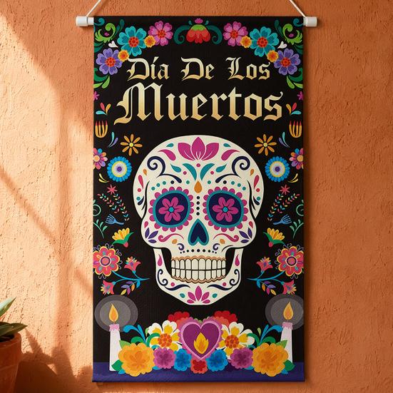 Day of The Dead Art Mexican Fabric Wall Fiesta