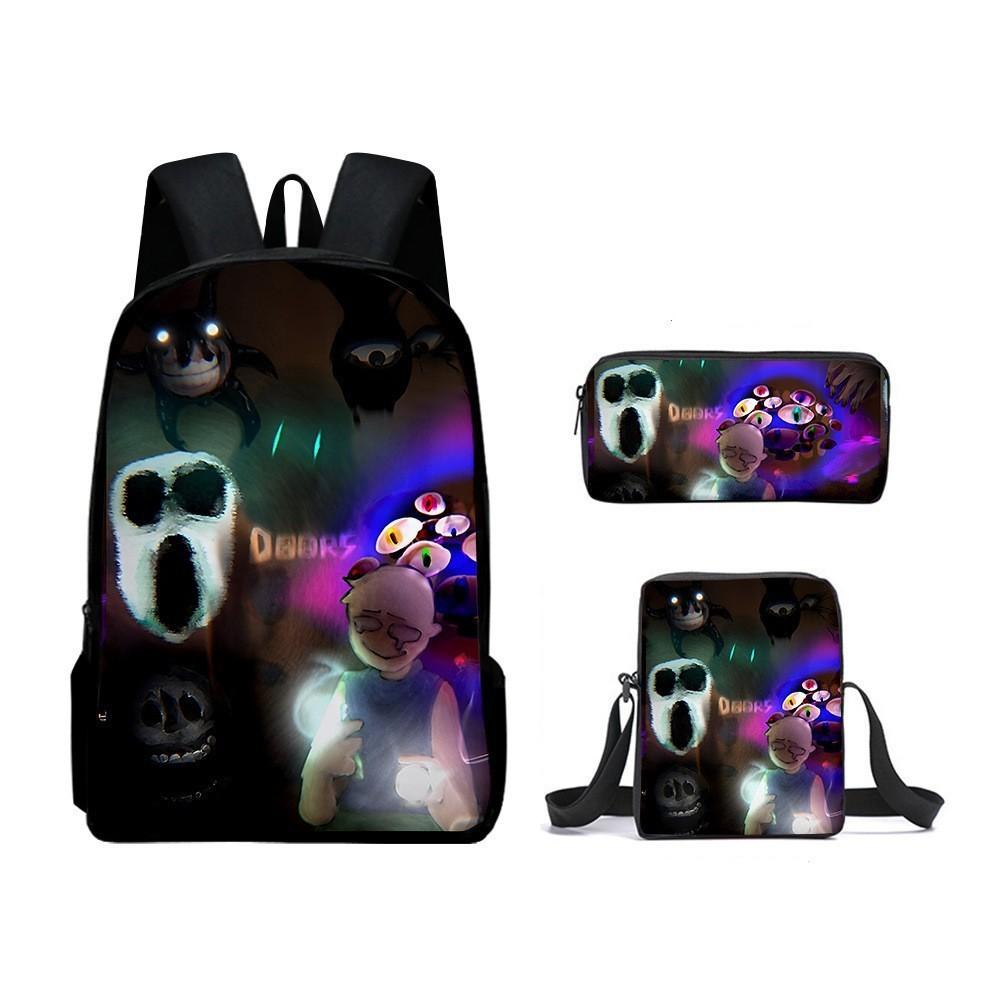 Roblox Doors Kids School Backpack With Breathable Oxford Material For Elementary Students