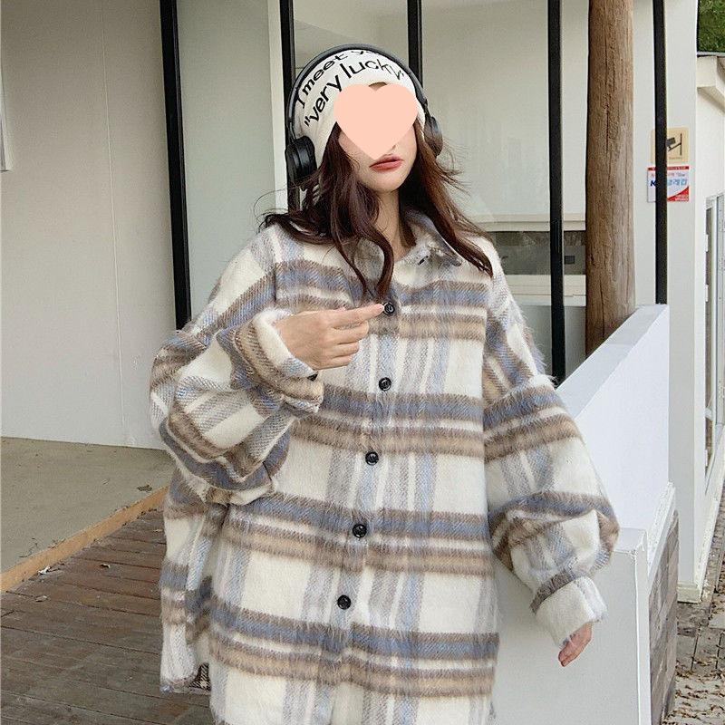 Irresistible Fluffy Striped Long-Sleeve Cardigan Sweater - Women's Casual Versatile Top