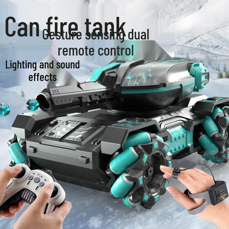 Remote Control Off-road Tank with Gesture Sensing & Water Bomb Launch