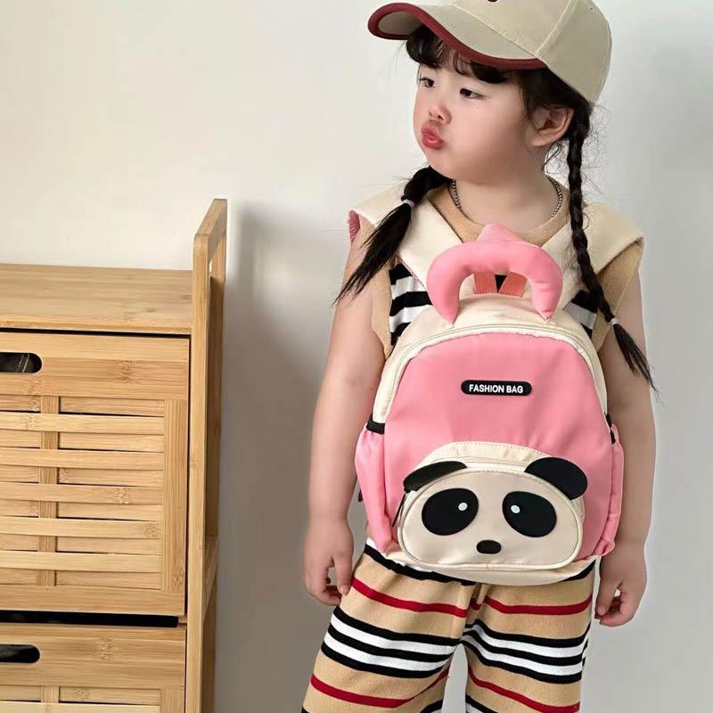 Panda Letter Shaped Backpack Childrens Cartoon Bag Detachable Strap Shoulder