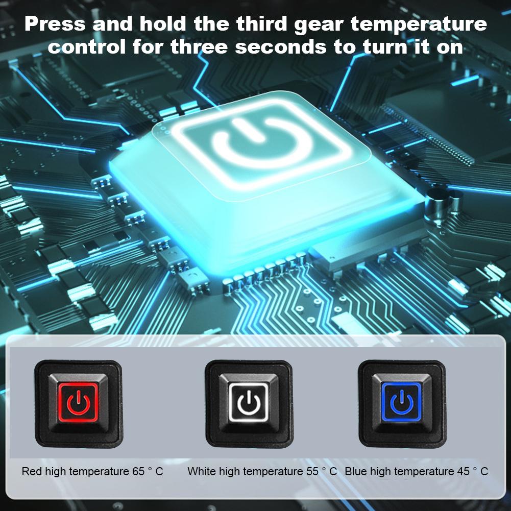 5V USB Heat Mat Carbon Fiber Cloth Jacket Heating Pad 3 Gear Temperature Control Electric Heating Sheet Heater Pads for Clothing