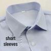 Women's Plus Size Blue Striped Formal Work Shirt - Hidden Button Design