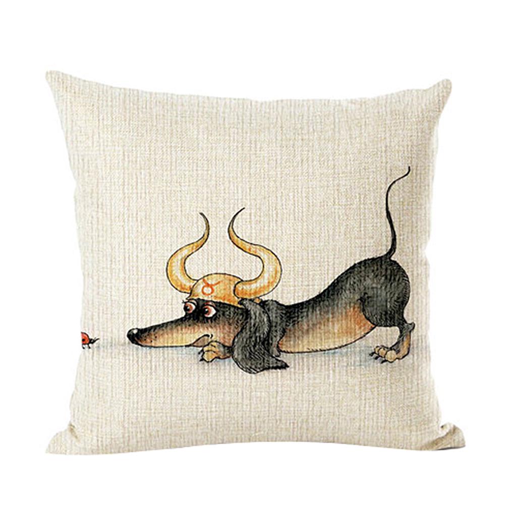 Funny Jezevčík Print Throw Pouzdro na polštář Potah na polštář Rozkládací pohovka Car Cafe Decor