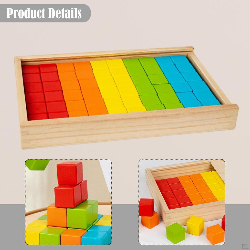 Wooden Building Blocks Set Early Development Activity Toy Versatile Christmas Gifts Storage Box
