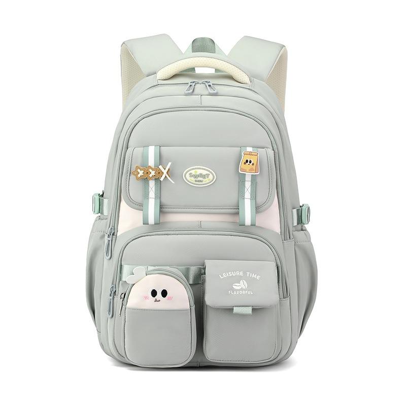 Lightweight High School Girls Schoolbag High Capacity Waterproof Wear-resistant Oxford Primary Junior High School Student Grades 3-9 Teenager Backpack