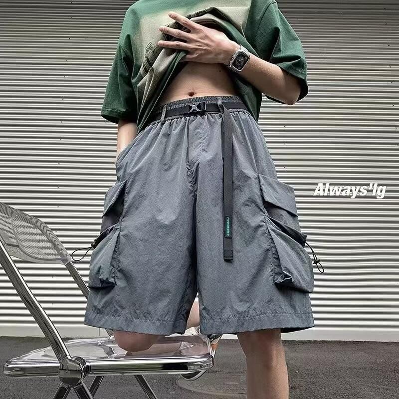 

Мужские летние черные шорты карго - Тонкие, свободные, повседневные шорты миди длиной до колена L синий