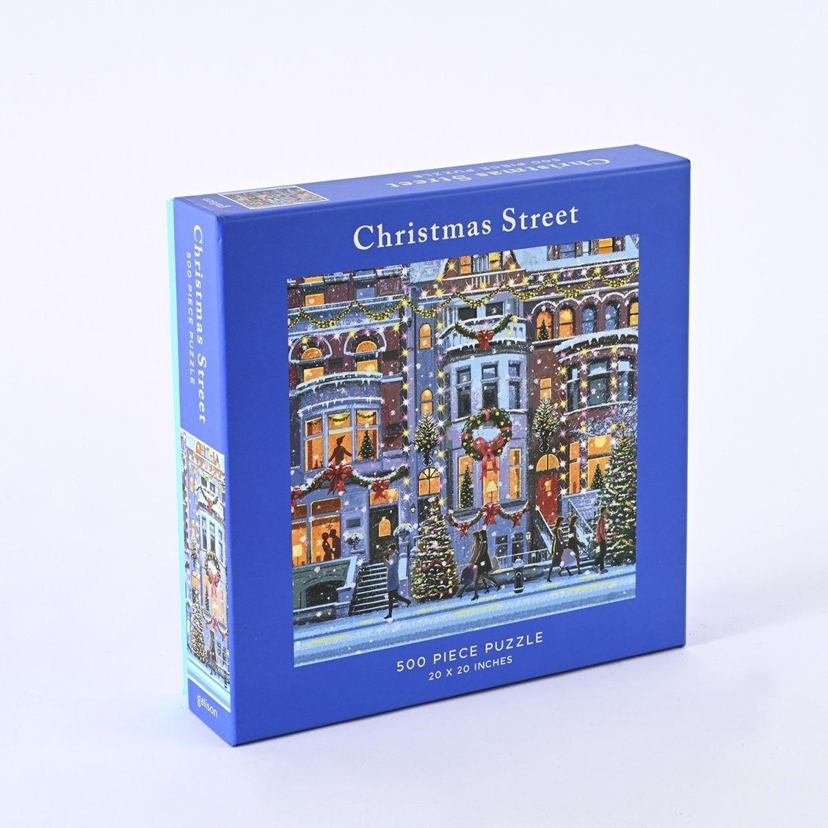 500 Piece Christmas Street Puzzle 20x20 Inches Jigsaw Puzzle for Adults and Kids Holiday Themed Puzzle Game One Size синий