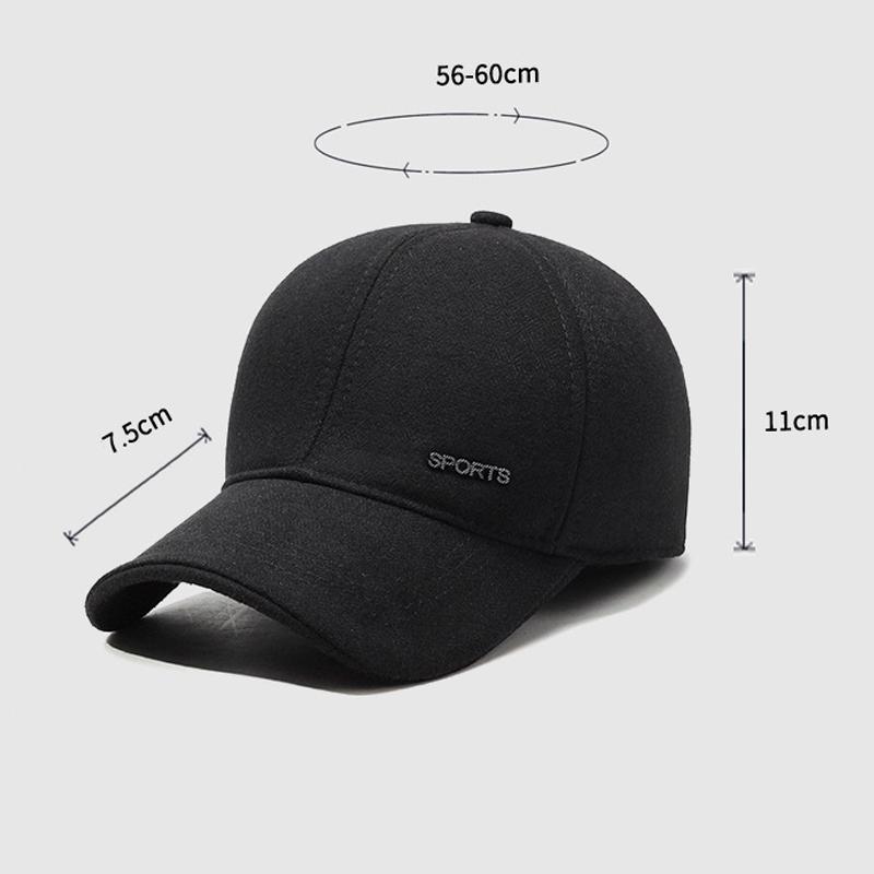 Winter Middle-aged And Elderly Baseball Cap Men's Thick Warm Dad Cap Ear Protection Woolen Peaked Cap