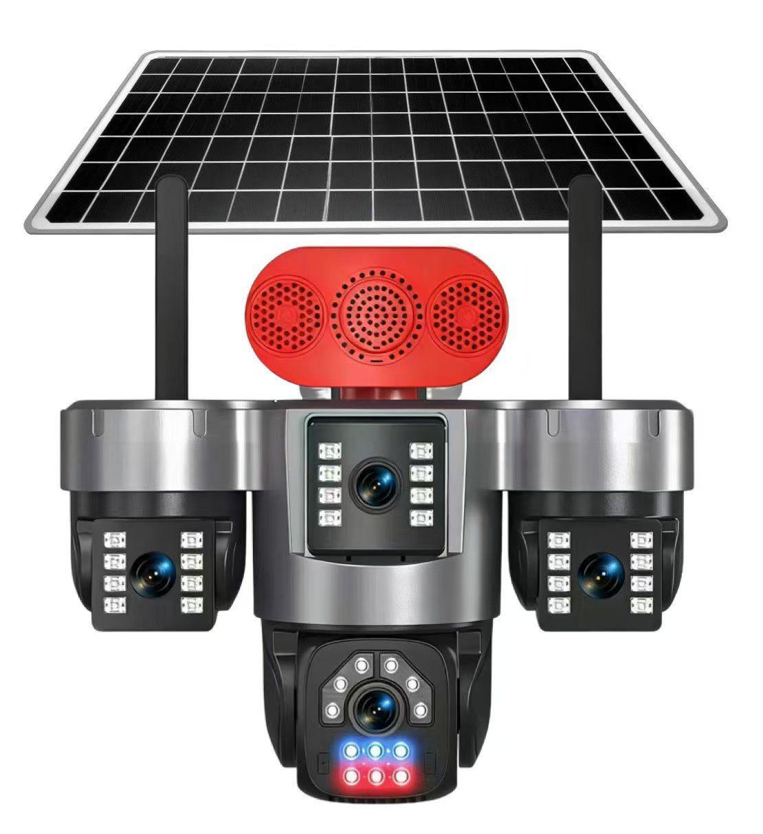 

4G Solar-Powered HD Quad-Lens Outdoor Camera with Real-Time Voice Intercom and Full-Color Night Vision