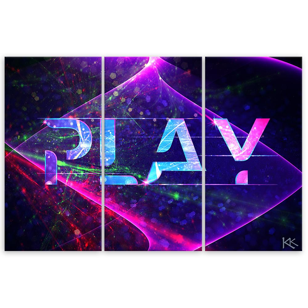 Three Piece Picture Canvas Print The Inscription Play Abstract