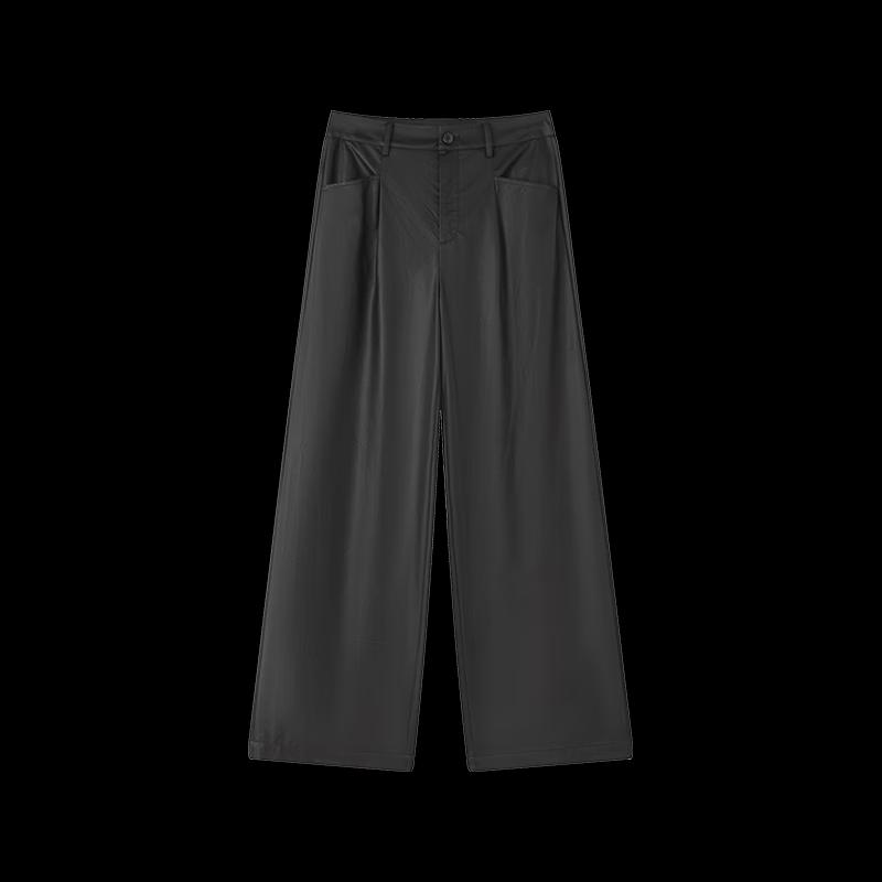 Women's Minimalist Chic PU Leather Wide-Leg Pants