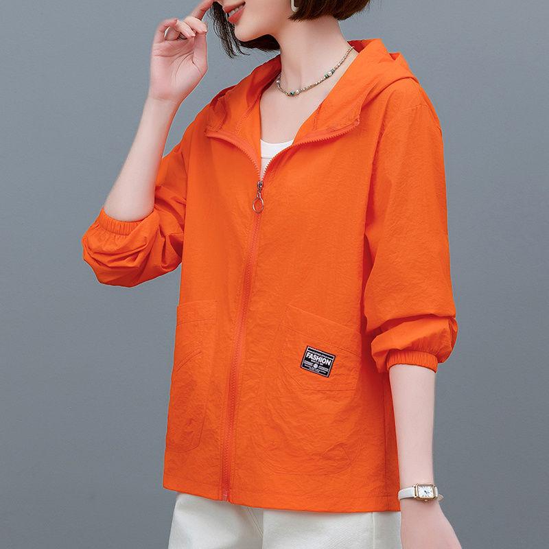 Women's Short Plus Size  Sun Protection Jacket  Outdoor Sports Thin Jacket Hooded Casual Jacket