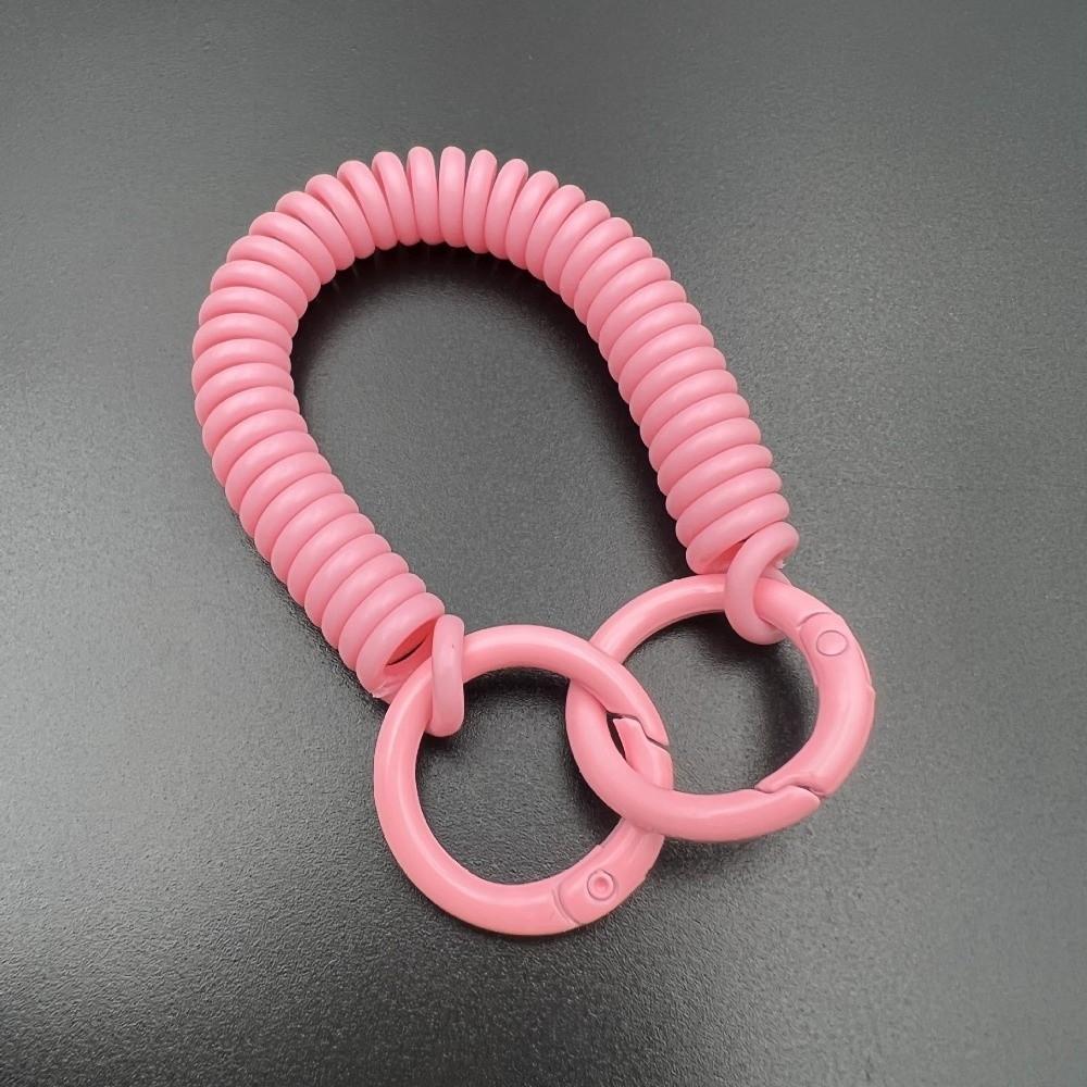 Colorful Retractable Keychain Spring Rope Anti-Lost Card Holder Strap Spiral Phone Lanyard Student