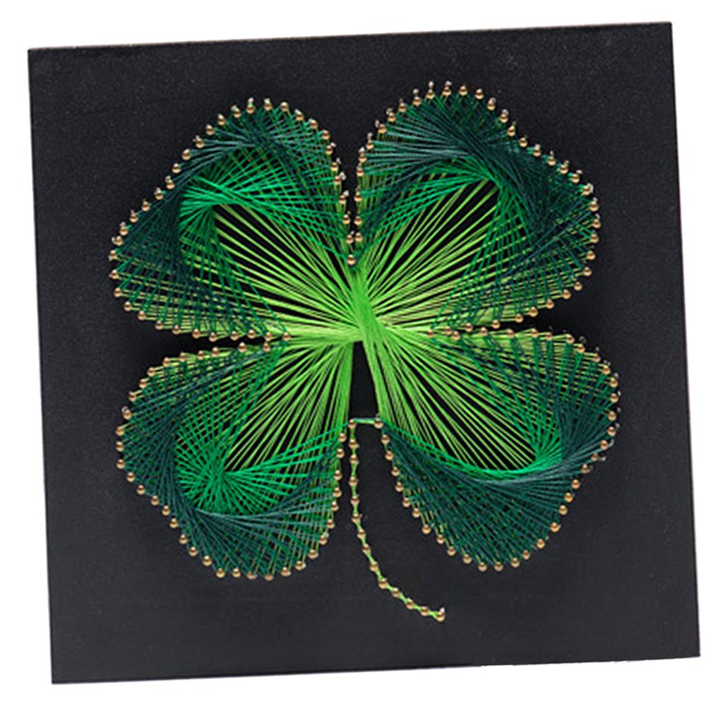 

Набір для створення картин з ниток «Щасливий чотирилисник» DIY Дерев яний набір для творчості для декору стіни кімнати вдома зелений