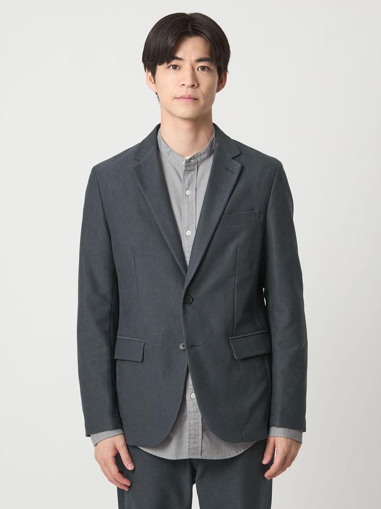 United Arrows Green Label Relaxing Pique Corduroy Narrow Jacket - Stretch - 32221000012 7950 NAVY (79) M