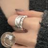 Korean Retro Geometric 925 Silver Plated Open Ring for Women